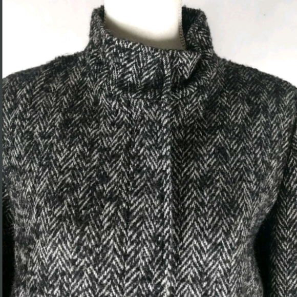 Theory wool blend herringbone cocoon dolina coat - Picture 4 of 13